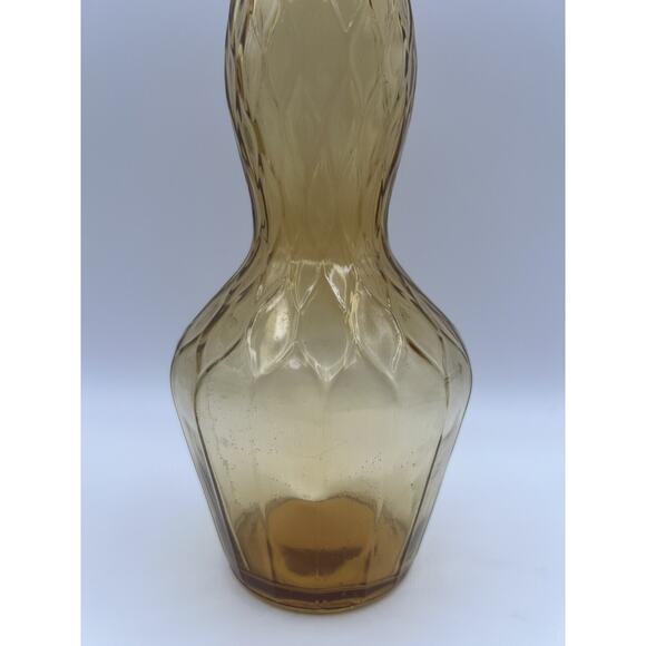Rossini Empoli Amber Glass 13.5” Genie Bottle Decanter Italy Vintage No Stopper - Picture 5 of 11
